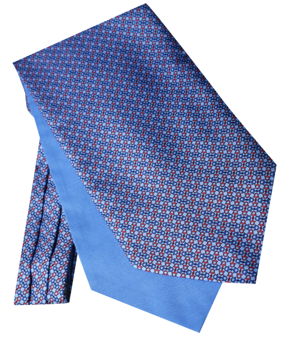 Fine Silk Stirrups Design Cravat in Light Blue